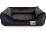Letto Per Cani Premium Velvet Black Xxl - 120X95X25 Cm | Divano Morbido Per Cani E Gatti
