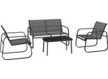 Outsunny Set Di Mobili Da Giardino 4 Pezzi Set Da Giardino Con Sedie A Due Posti Tavolo Da Caffè