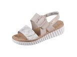 Rieker Sandalo Da Donna Con Velcro E Zeppa Extra Larga 69260, Misura:42 Eu, Colore:Beige