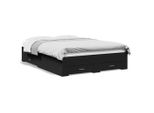 Vidaxl Struttura Letto Con Cassetti Nera 140X190 Cm In Materiale Ligneo