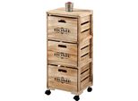 Scaffale Mobile Con Cassetti, Organizer Da Cucina Su Ruote, Bianco