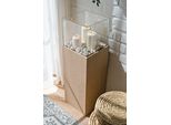 Lanterna A Pilastro Portacandele Lanterna Decorativa Pilastro Decorativo Per Soggiorno, Balcone, Terrazza Pilastro Per Candele Lanterna Da Terra In Mdf E Vetro Mdf Marrone Alta 80 Cm