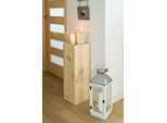 Lanterna A Pilastro Portacandele Lanterna Decorativa Pilastro Decorativo Per Soggiorno, Balcone, Terrazza Pilastro Per Candele Lanterna Da Terra In Legno E Vetro Legno Naturale Altezza 100 Cm