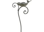 Exner | Vasca Per Uccelli Con Supporto - Altezza 99 Cm - Metallo - Elegante Decorazione Da Giardino - Forma Di Fiore Con Uccello