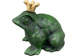 Exner | Figura Da Giardino - Rana Con Corona - 12 Cm - Design Verde - Resistente Alle Intemperie - Scultura Decorativa