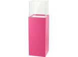 Lanterna A Pilastro Portacandele Lanterna Decorativa Pilastro Decorativo Per Soggiorno, Balcone, Terrazza Pilastro Per Candele Lanterna Da Terra In Mdf E Vetro Rosa Alta 80 Cm