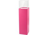 Lanterna A Pilastro Portacandele Lanterna Decorativa Pilastro Decorativo Per Soggiorno, Balcone, Terrazza Pilastro Per Candele Lanterna Da Terra In Mdf E Vetro Rosa Alta 100 Cm