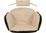 Cuscino Nido Di Cicogna Beige Cuscino Da Giardino 112X113 Cm Per Sedia Sospesa Impermeabile