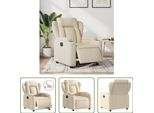 The Living Store Recliner Elettrico In Tessuto Crema