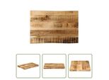 The Living Store Piano Del Tavolo Con Bordo Ad Albero 50X40X3,8 Cm Legno Massiccio Di Mango Grezzo
