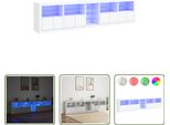 The Living Store Credenza Con Luci Led Bianca 283X37X67 Cm
