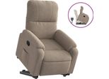 Vidaxl Poltrona Relax Con Supporto In Piedi Tessuto In Microfibra Taupe