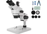 3.5X-90X Microscopio Stereo Zoom Digitale Simul Focal Al-Zn Alloy 360° Ruotabile Microscopio Trinoculare Da Laboratorio Connessione Fotocamera Supportata Supporto Colonna Regolabile Accessori