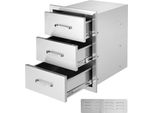 Set Di Cassetti Per Cucina Da Esterno - 40 X 55 X 45 Cm - Maniglia In Acciaio Inox - Triplo Accesso - Cassetti Per Isola Barbecue Per Cucine Da Esterno