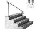 Ringhiera Regolabile - Corrimano 140X13,5X97Cm - Ringhiera Con Altezza (Fino A 48Cm) E Angolo (0-52,8°) - Nero - Ideale Per Scale A 2 O 3 Gradini - Kit Di Installazione Incluso