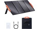 Pannello Solare Pieghevole Da 120 W - Modulo Solare Monocristallino Da 12 V - Sistema Solare Da 6,66 A Con Tasso Di Conversione Del 23% - Incl. 2X Connessioni Di Ricarica Rapida Usb (QC3.0), Connessione Di Tipo C - Uscita 18 V Dc