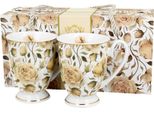 Set Di 2 Tazze Da Caffè Royal English Roses White In Porcellana, Mug, Tazza Da Tè, Tazza Da Caffè Con Manico 320 Ml