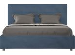 Ityhome - Letto Matrimoniale Francese Senza Rete Imbottito 140X210 Microfibra Blu Mika