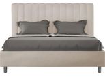 Ityhome - Letto Matrimoniale Francese Senza Rete Imbottito 140X210 Microfibra Sabbia Agueda