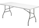 Tavolo Rettangolare Pieghevole In Hdpe 180X74X74 Cm. Colore Bianco