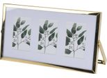 Portafoto In Metallo Per Tre Foto, Passé-Partout, 22 X 12 X 1 Cm
