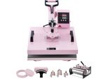 Pressa Termica Per Trasferimento 38X38 Cm - Pressa A Tamburo 8 In 1 Per Magliette - Rosa - Macchina Da Stampa Versatile Per Progetti Fai Da Te