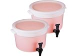 Distributore Di Bevande 11 L - Distributore Di Succhi Di Frutta In Plastica Con Rubinetto E Coperchio - Distributore Di Tè Freddo E Limonata - Ideale Per Ristoranti, Alberghi, Feste - Confezione Da 2 Pezzi