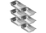 Confezione Da 6 Teglie Gastronorm In Acciaio Inox Per Hotel - 530X326X107Mm - 13,9L - Utensili Da Cucina Di Alta Qualità Per Gastronomia E Catering