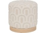 Atmosphera Interior Designer - Sitzhocker "Copas"" Weiß D38X38Cm"