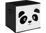 Atmosphera Createur D'interieur - Scatola Portaoggetti Per Bambini Panda "Joey"" Nero & Bianco 29X29Cm"