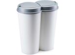 Howhomely | Cestino Per Rifiuti - 50L - Cestino Per Rifiuti, Contenitore Per Rifiuti, Contenitore Per Rifiuti Da Cucina - Bianco E Grigio - Cestino A 2 Scomparti
