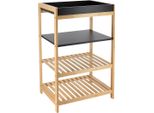 Tendance - Scaffale Con 4 Ripiani - 70 Cm - Beige Nero - Bambù