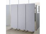Parete Divisoria Per Ambienti 184 Cm - 3 Pannelli - Schermo Privacy Per Ufficio - Grigio Chiaro - Schermo Pieghevole Per Una Maggiore Privacy