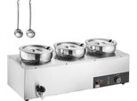 Scaldavivande Chafing Dish Contenitore Gastronorm 3X7.4Qt - Stazione Per Zuppe Per Catering - Accessori Per Cucina Professionale - Scalda Buffet