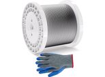 Fune D'acciaio Inossidabile - 6,35 Mm X 76,2 M - 31,1 Kn - 7X19 Fili - Antiruggine - Fune D'acciaio Ad Alte Prestazioni