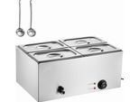 Scaldavivande Chafing Dish Contenitore Gastronorm 15L 4X1/4 - 1200W - Scaldavivande Professionale - Buffet Commerciali E Catering