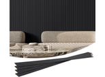 Set Di 8 Pannelli Acustici - Pannelli Da Parete A Lamelle 2450X166 Mm Nero Opaco - Pannelli Da Parete Fonoassorbenti - Ideali Per Soggiorni E Uffici