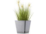 Howhomely | Fioriera - Pilea Texelle - 24X24 Cm - Grigio - Design Moderno - Con Misuratore Di Umidità E Sottovaso