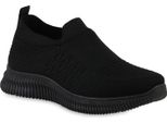 Van Hill Scarpe Sportive Da Donna Slip On Scarpe Con Suola Profilata In Maglia 841676, Colore: Nero, Taglia: 37