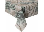 Eurofirany Tovaglia Garden 140X220 Cm Beige-Foglie Verdi