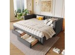 Letto Imbottito Flieks 90X200/180X200Cm Con 2 Cassetti, Divano Letto Daybed Con Letto Estraibile, Divano Con Funzione Letto, Letto In Legno Daybed Divano Letto, Velluto