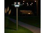 Melitec Luce Solare Da Giardino SO13, Lampada Da Giardino A Led In Acciaio Inox E Vetro Vero, Lampada Solare Per Esterni, Balcone Terrazza O Giardino, 50Cm, Resistente Alle Intemperie