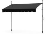 Tenda Da Sole A Morsetto Costway Larga 250 Cm, Tenda Da Sole Per Balconi Senza Foratura Con Manovella, Regolabile In Altezza E Resistente Ai Raggi Uv, Tenda Da Sole Con Protezione Solare Nera