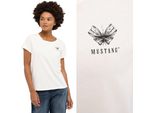 Mustang Damen, Maglietta Alma, L, Weiß, Sport, Tshirt, Camicia