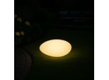 Melitec Solar Light - Lampada Da Giardino Solare A Led Con Cambio Di Colore - Illuminazione Per Giardino Balcone Terrazza - Larghezza 40 Cm - Plastica - Pietra - LK03-6