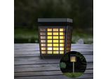 Luce Solare Da Giardino Melitec SO46, Effetto Fiamma, Luce Solare Da Giardino A Led Con Design A Gabbia, Fino A 8 Ore Di Illuminazione, Picchetto A Terra E Batteria Ricaricabile, 8 Ore Di Illuminazione