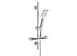 Joho Set Doccia In Acciaio Inox Con Piatto Doccia, Set Asta Doccia 70 Cm Con Supporto Per Soffione E Tubo Flessibile Per Bagno Rettangolare Cromo