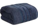 Eurofirany Asciugamano Asciugamano Da Bagno In Cotone Asciugamano Da Sauna Blu 70X140 Cm