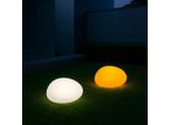 Set Di 2 Luci Solari Melitec - Illuminazione Colorata A Terra Per Giardino, Balcone E Terrazza - Luce Solare A Terra Con Cambio Di Colore Fino A 8 Ore Di Luce - Batteria Ricaricabile Inclusa - Plastica - Forma Di Pietra - LK15 : Forma Di Pietra: Pietra