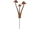 Esschert Design | Funghi Da Giardino - 27 Cm - Aspetto Ruggine - Decorazione Rustica Da Giardino - Metallo